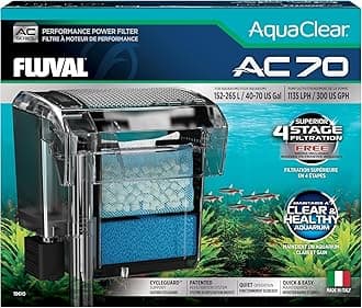 AquaClear 70 Power Filter, Fish Tank Filter for 40- to 70-Gallon Aquariums, Black