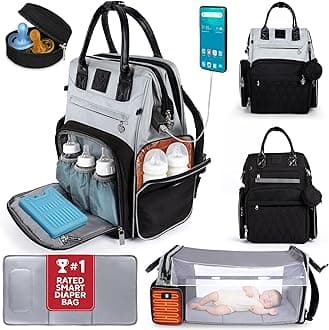 Award-Winning Baby Diaper Bag Backpack with Changing Station –Large Multifunction Waterproof Diaper Bag, Warm Bottle Pockets, Travel Baby Organizer Mom & Dad, Newborn Baby Essentials, Newborn Gift