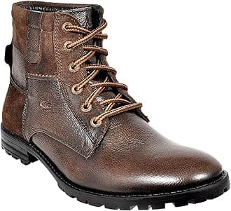Allen Cooper Genuine Premium Leather Luxury Memory Foam High-Top Ankle Boots Shoes For Men(ACCS-822|Brown|Size-6,7,8,9,10)