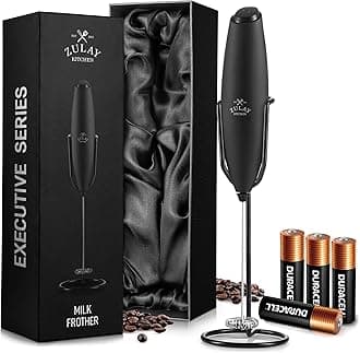 Executive Series Milk Frother Wand - Upgraded & Improved Stand - Ideal Coffee Gift - Coffee Frother Handheld Foam Maker For Lattes - Electric Milk Frother Handheld For Cappuccino