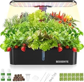 Hydroponics Growing System Kit 12 Pods,Indoor Herb Garden with Light,Kitchen Hydro Ponic Grow System, Countertop Hydro Garden,Smart Planting Kit Home,Plant Grower Inside Kit,Lettuce Grower
