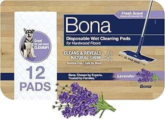 Disposable Wet Cleaning Pads for Hardwood Floors, Lavender Scent