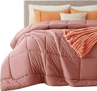 Bedsure Comforter Duvet Insert - Quilted Comforters Twin XL Size, All Season Duvet, GentleSoft Down Alternative Bedding, with 8 Tabs, Gifts for Women/Men, Dusty Pink, Twin XL 92 x 68 Inches