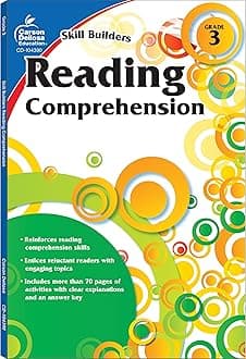 Carson Dellosa Skill Builders Reading Comprehension 3rd Grade Workbook, Fiction and Nonfiction Passages, Vocabulary Word Search, and More, Classroom or Homeschool Curriculum