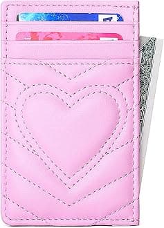 Quilted Leather Card Holder Wallet with RFID Blocking