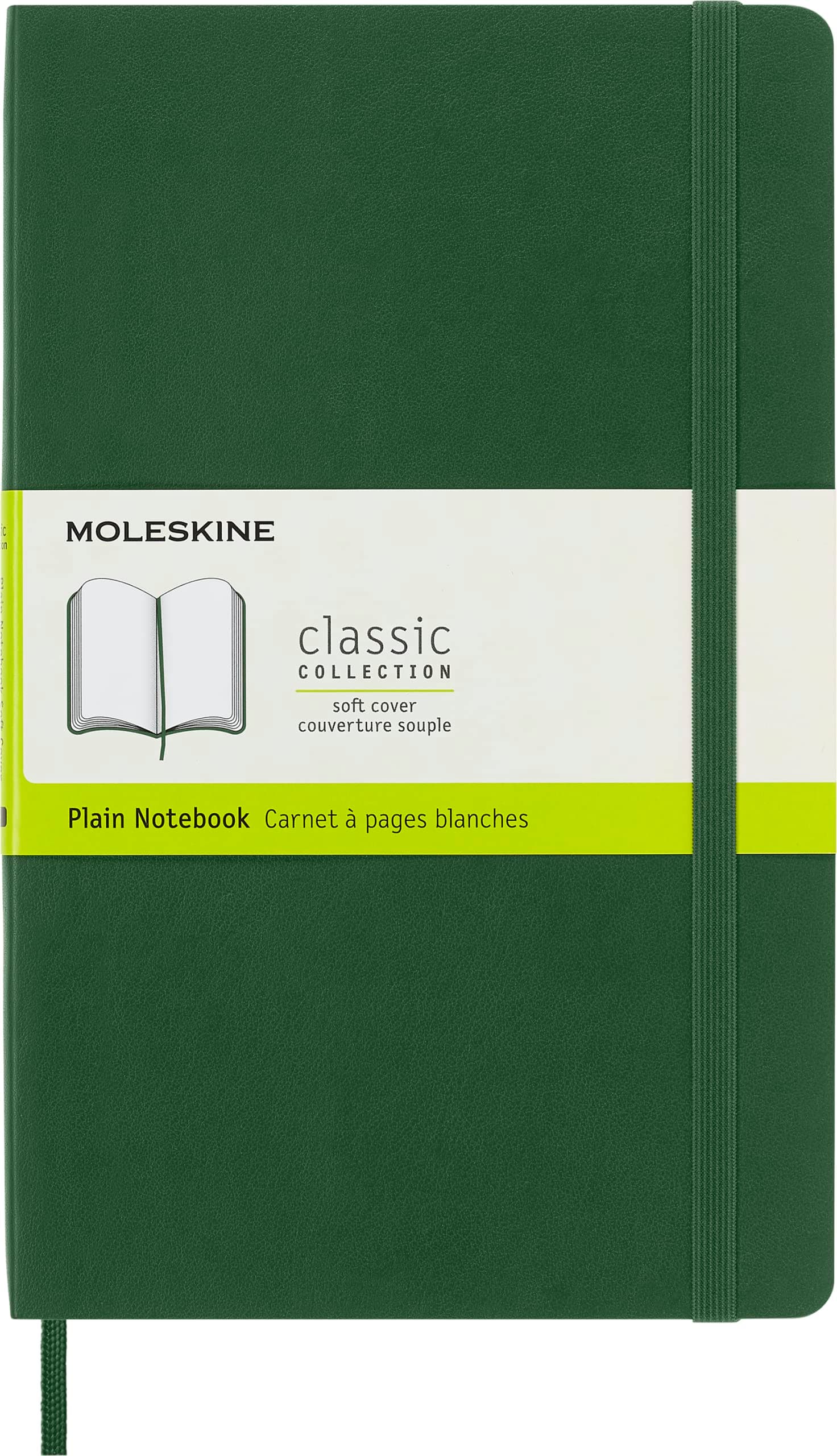 Classic Notebook, Soft Cover, Large (5" x 8.25") Plain/Blank, Myrtle Green, 192 pages