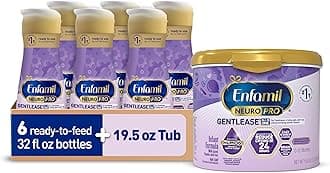 Enfamil NeuroPro Gentlease Baby Formula, Brain Building DHA, HuMO6 Immune Blend, Designed to Reduce Fussiness, Crying, Gas & Spit-up in 24 Hrs, Reusable Tub, 19.5 Oz + Liquid, 32 Fl Oz (6 Count)