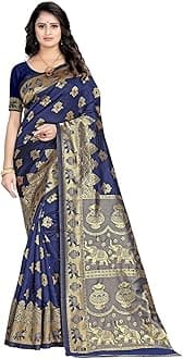 Sugathari Women's Banarasi Saree Pure Kanjivaram Silk Saree Soft new ladies 2023 Design Wear Pattu Sarees Latest Cotton Party Sari collections With Blouse Piece for Wedding sadi (SAM SAN 9016)