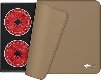 FLASLD Stove Top Covers, Heat Resistant Electric Stove Cover Protector Silicone Large Waterproof Flat Oven Mat for Induction Cooker, Glass Top Protector for Preventing Scratches, Brown-21×29.5 inch