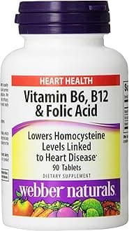 Webber NaturalsVitamin B6, B12 and Folic Acid Tablets, 90 Count