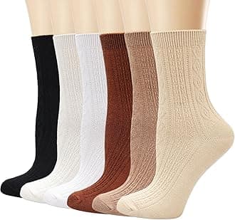 Mcool MaryWomens Crew Socks, Casual Knit Cotton Comfy Breathable Cool Dress Socks for Girls 6 PackGlobal Recycled StandardGlobal Recycled StandardGlobal Recycled Standard