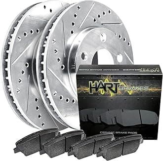 Hart Brakes Rear Brakes and Rotors Kit |Rear Brake Pads| Brake Rotors and Pads| Ceramic Brake Pads and Rotors - PHCR.44152.02
