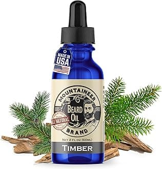 Natural Beard Oil with Timber Scent | Made in West Virgina | Hydrates, Moisturises, Softens & Conditions for Beard Growth | Treats Dry Itchy Beards for Men | 2oz