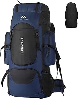 MOUNTILE HIKEMATE 60L Travel Backpack with Water Proof Rain Cover, Shoe Compartment - Camping Hiking Rucksack Trekking Bag - MTL02