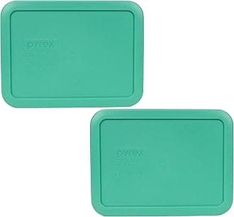 7210-PC Rectangle 3 Cup Storage Lid for Glass Dish (2, Light Green)