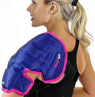 Magic Gel Ice Pack | Reusable, Flexible & Long Lasting for Rotator Cuff Injuries, Bursitis and Swelling | Hot or Cold Therapy Compression Wrap for Left or Right Shoulder