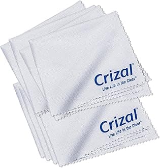 Crizal Eyeglass Cleaning Cloths – 8 Pack Premium Microfiber – Designed & Tested for AR-Coated Lenses – Trusted by Optical Professionals