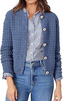 PRETTYGARDEN Women's Knit Cardigan Sweaters Casual Long Sleeve Open Front Button Down Trendy Jackets Outerwear