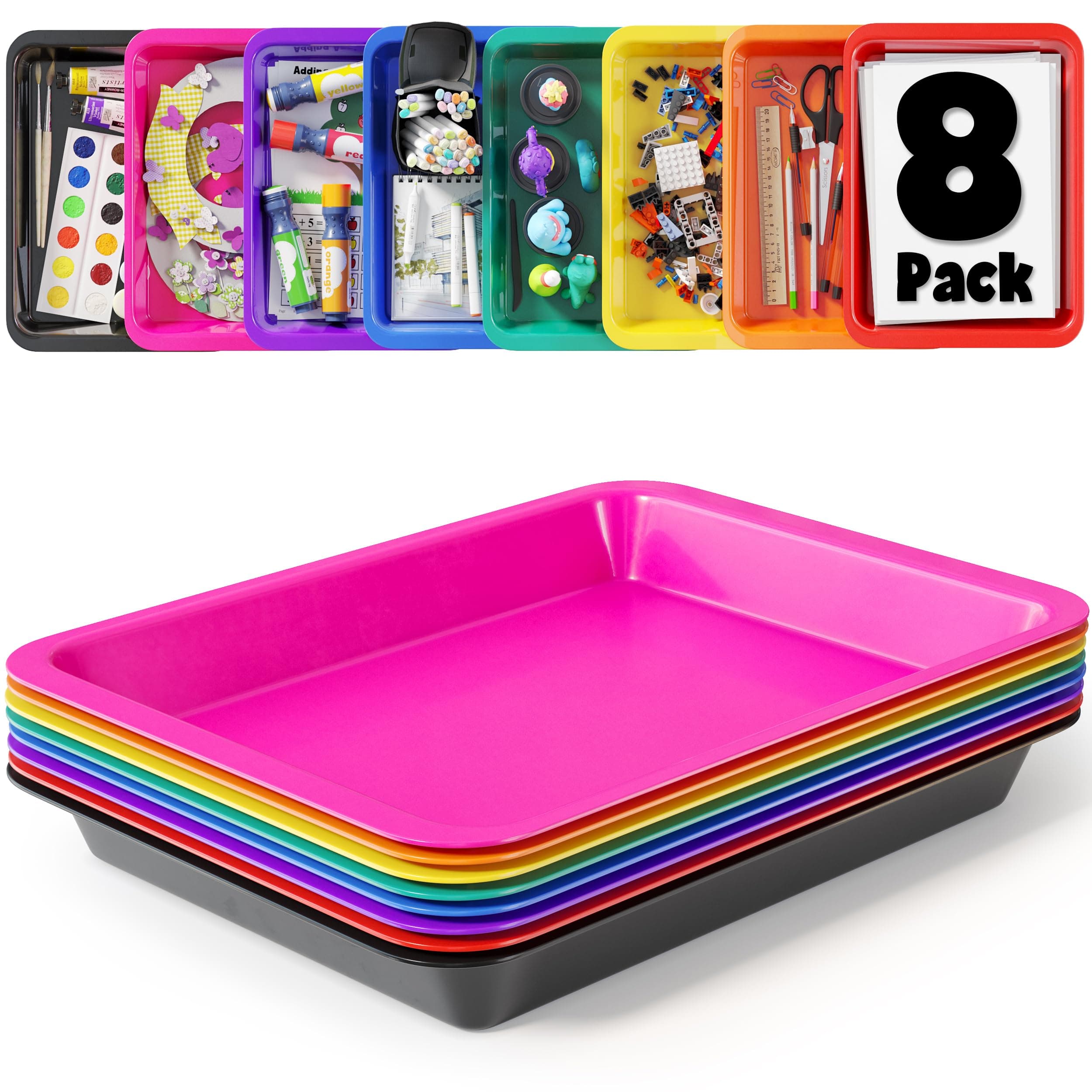 Set of 8 Activity Plastic Tray
