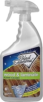 Black Diamond Laminate Floor Cleaner and Hardwood Floor Cleaner Spray - Versatile Solution Safe for Vinyl Floors, Wood Floors, and Engineered Hardwood Floors - 1-Quart.