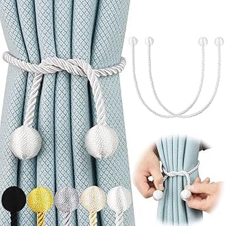 6 Pack Curtain Tiebacks Elegant Decorative Curtain Tie Backs Rope Curtain Holders for Drapes Window Treatment Holdbacks for Drapes or Curtains, White