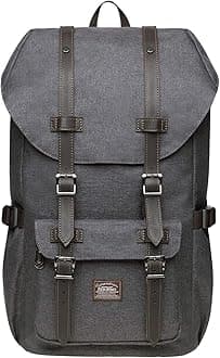 KAUKKO Laptop Outdoor Backpack Traveling Daypack Hiking Rucksack Large Capacity Bag Fits 15.6"(23-Coffee)