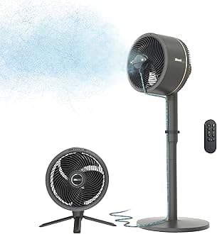 FlexBreeze Fan - Indoor & outdoor oscillating fan, pedestal & tabletop, corded & cordless portable fan with outdoor InstaCool misting attachment - FA222