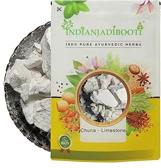 IndianJadiBooti Limestone Chuna (Edible Grade) (Stone Format) - Bujha Choona - Limestone - Calcium Hydroxide - Slaked Lime (900 Grams)