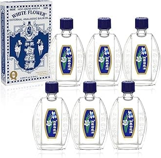 White Flower External Analgesic Balm Oil 2.5ml/ 0.085fl Oz, Authentic US Import (6 Pack)
