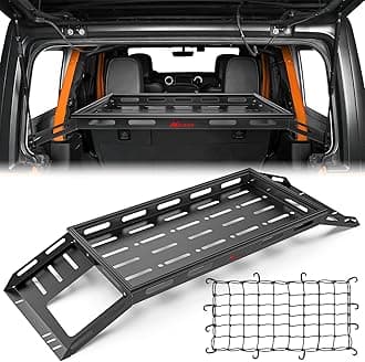 Interior Storage Rear Trunk Cargo Rack Basket Tray Interior Storage Luggage Carrier for 2007-2025 Wrangler JK JKU & JL JLU Unlimited 4-Door Hardtops