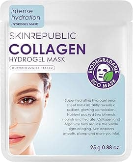 Skin Republic Collagen Infused Hydrogel Face Mask | Biodegradable | Reduces Signs of Aging | Provides Intense Hydration | For a Radiant, Younger-looking Skin | Made in Korea (Pack of 1)