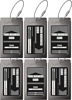 Luggage Tags Business Card Holder TUFFTAAG Travel ID Bag Tag in Many Color Options