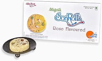 Nagpur’s Famous Heera Sweets Sonroll Rose Flavoured 500g | Bhagat’s Son Roll, Original Soft Flaky Son Roll with Almonds & Pistachio | Mithai Box (Pack of 2)
