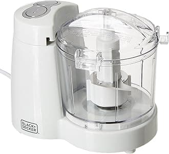 Black + Decker BXCH1201IN 120 Watt Electric Mini Chopper | 350ml Jar Capacity | Stainless Steel Blade | 2-year Warranty (White)