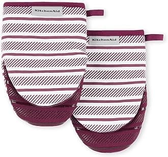 KitchenAidAlbany Mini Oven Mitt 2-Pack Set, Beet, 5.5"x8"