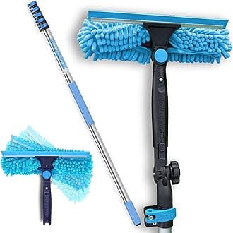 IGAD Pole 20 Foot (6m) Professional Telescopic Window Cleaning Kit, Extension Pole and Single Pivot 10"(25cm) Window Squeegee, Window cleaning washer tools