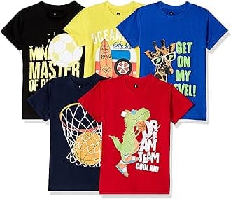 Boys Boys regular fit tshirt T-Shirt (pack of 5)