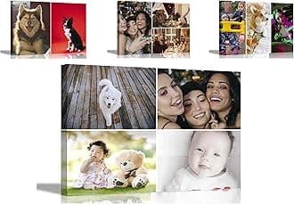 Artley Prints 4 Photos on Custom Canvas Prints Personalised Wall Art Hanging Decor for Home Office Baby, Wedding, Selfie Photos 76 x 50cm (30 x 20 inches)