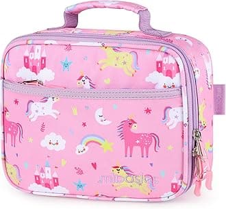 mibasies Kids Lunch Bag for Girls and Boys Toddler Insulated Lunch Box for School Travel, Castle Unicorn, KLB0075_MBUS