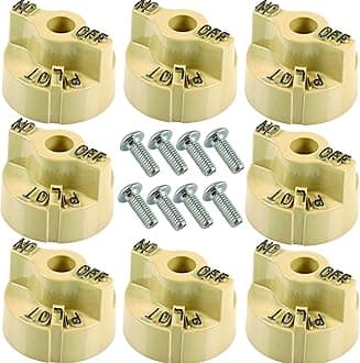 P6071267 Beige Valve Knob(Set of 8) | Compatible with Pitco Gas Fryers, Robertshaw 700-506 Thermostat, 1751-012 Gas Valve | Replacement Pilot Control Knob (8)