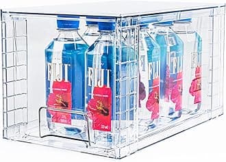 1 Pack Large Stackable Storage Drawers,Clear Acrylic Drawer Organizers with Handles, Easily Assemble for Kitchen Undersink,Bathroom,Cabinet,Makeup,Closet,Pantry,Organization and Storage