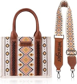 Wrangler Purse Western Aztec Tote Bag for Women with Guitar Strap