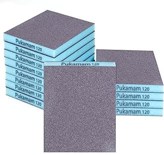 12 Pack Sanding Sponge, Washable and Reusable Sanding Blocks 120 Grit Wet Dry Sand Paper for Wood Drywall Metal Furniture