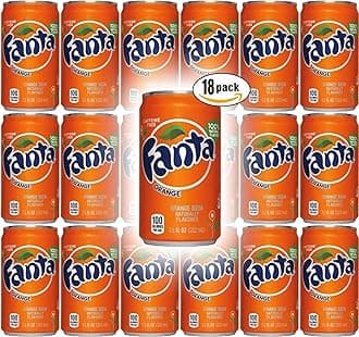 Fanta Orange Soda, 7.5 Fl Oz Mini Cans (Pack of 12, Total of 90 Fl Oz)