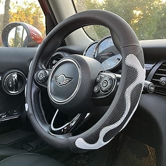 PINCTROT Comfy Grip Steering Wheel Cover, Anti-Slip Design, Universal 14.5-15 Inch(Silicone White)