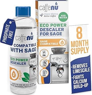 Sage Compatible Descaling Solution. 200ml Descaler Compatible with All Sage and Breville Coffee Machines. Removes Limescale and Provides Hotter Coffee. 2 Uses.