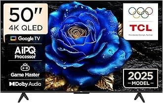 50T6C Television 50 Inch Smart TV 4K QLED Colorful Quantum Crystal HDR 10+ Gaming Google TV, Dolby Vision Atmos, DTS Virtual X, MEMC, Voice Control, Game Master with Slim Design (2025 Model)