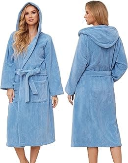 Hooded Bathrobes for Women, Soft Long Towel Robes for Women - Quick Dry yet Warm