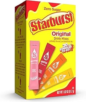 Starburst Singles to Go Variety Pack, Watertok Powdered Drink Mix, Includes 4 Flavors, Strawberry, Cherry, Orange And Lemon 1 Box (20 Servings)