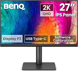 BenQ PD2706QN 27” 2K QHD (2560x1440) Mac-Ready Monitors, IPS, 95% P3, 100% sRGB/Rec.709, Uniformity, 90W USB-C, 100Hz, Factory-Calibrated, Daisy Chain(MST), Anti-Glare Nano Matte, Height Adjustable